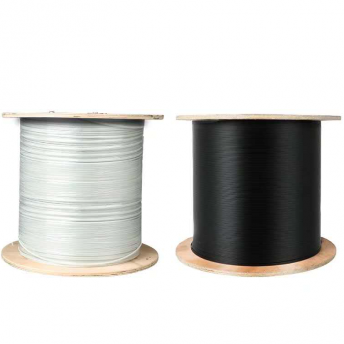 Sợi thép màu đen / trắng hoặc sợi quang FRP DROP CABLE FTTH Flat GJXH INDOOR LEATHER CABLE 6