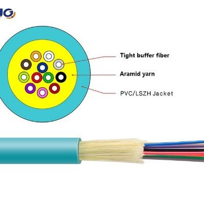 GJFJH GJFJV Indoor Distribution Tight Buffer Fiber Optic Cable Kevlar Yarn 4/12 Core