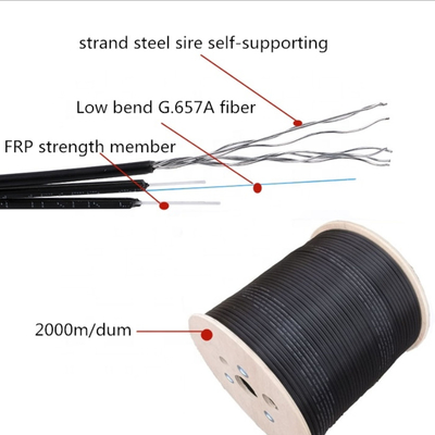 Outdoor 1000m/Roll FTTH Fiber Optic Drop Cable G652B