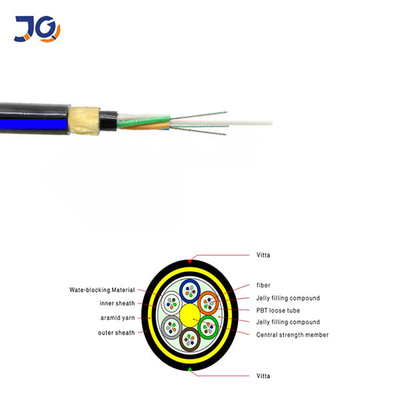 Tất cả cáp quang ADSS trên không điện môi 24 48 72 96 144 Cores Fiber Adss