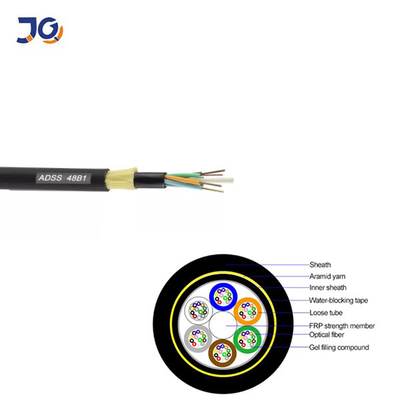 Cáp quang ADSS Overhead 144 Core Fiber Optic Cáp quang ngoài trời ADSS