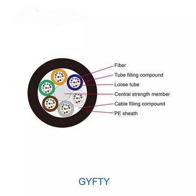 GYFTY Anti Rodent Non Metal Stranded Loose Tube Fiber Optic Cable 48 96 144 Cores