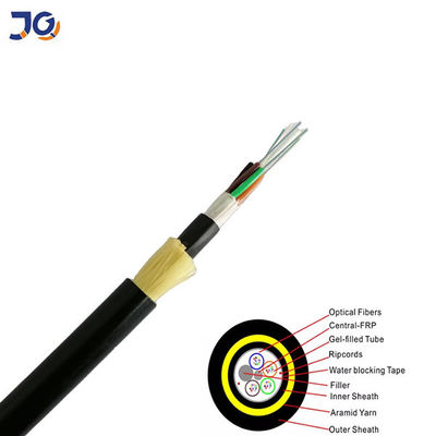 Adss Cáp quang sợi không khí đơn chế độ 6 8 12 24 48 Cáp lõi Adss G652D G657A1 Cáp quang ngoài trời