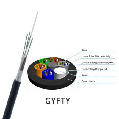 Nhà sản xuất cáp quang luồn cống treo GYFTY G652D 12 24 48 Core FRP OEM