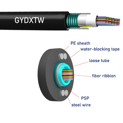 Overhead 652D 288 lõi HDPE áo khoác bên ngoài sợi quang dây chuyền Cable Multi Tube Gel chứa ngoài trời cáp sợi quang