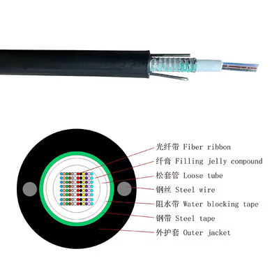 Overhead 652D 288 lõi HDPE áo khoác bên ngoài sợi quang dây chuyền Cable Multi Tube Gel chứa ngoài trời cáp sợi quang