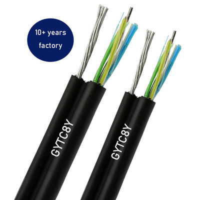 Không gian ngoài trời GYTC8Y G652D chế độ đơn Hình 8 - tự hỗ trợ 4 6 8 10 12 24 48 96 144 cáp sợi quang lõi
