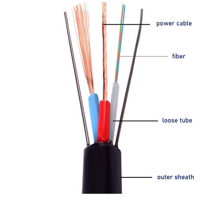 OEM Composite Fiber Cable Customized Outdoor Optical Fiber + Power cable 4 8 12 24 Core Hybrid Power Fiber Optical Cable