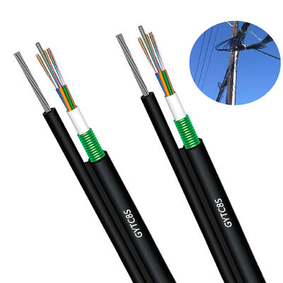 Jiqian trên cao ngoài trời 48 lõi hình ảnh 8 cáp quang sợi tự hỗ trợ hình ảnh bọc thép 8 cáp quang sợi GYTC8S