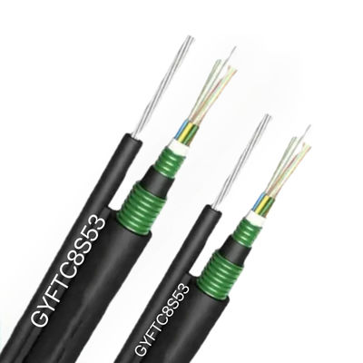 Cáp sợi quang đơn chế độ ngoài trời hình 8 GYFTC8S53 băng thép kép bọc thép Cáp sợi quang PE kép