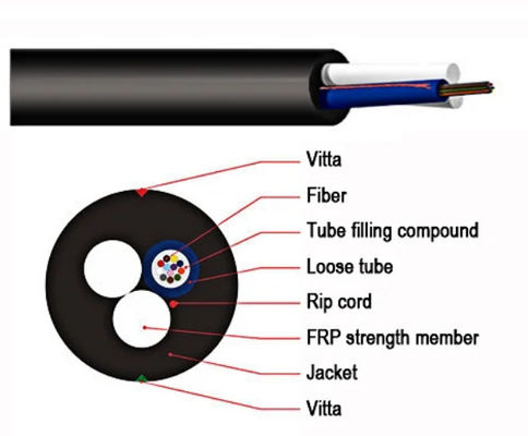 4 8 12 lõi ASU Cáp sợi Mini Adss Cáp quang Span 80-150M tự hỗ trợ cáp quang