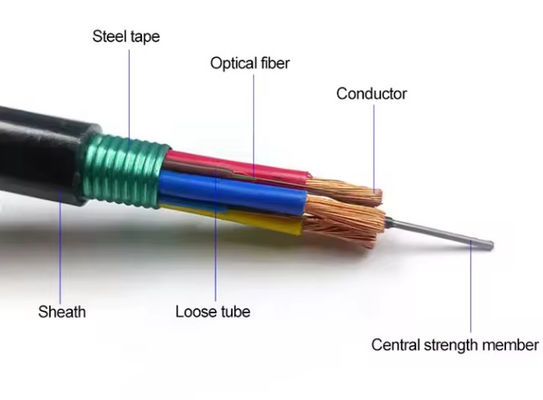 Cáp quang điện Hybrid sợi quang GDTS bọc thép dây chuyền