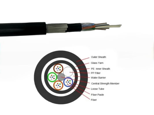 GYFTY83 chống gặm nhấm FRP bọc thép thành viên sức mạnh 12 24 48Core Cáp quang sợi