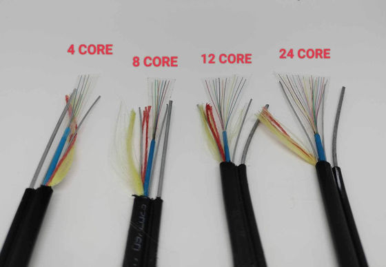 1.6mm Thép dây sức mạnh thành viên FTTH Mini hình 8 Cáp quang sợi