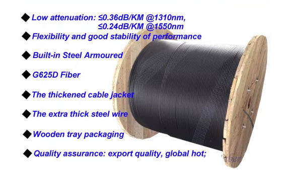 Cáp quang sợi thép ống duy nhất GYXTW 24 lõi Cáp truyền thông chế độ duy nhất