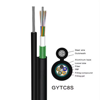 Bán lẻ 72 lõi GYTC8S Cáp bọc thép một chế độ sợi Fig8 Cáp quang sợi