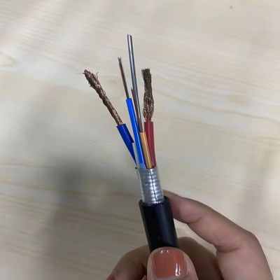 48 lõi Cáp quang sợi bọc thép GDTA GDTS Cáp quang sợi quang lai quang điện với2 * 2mm-Power dây