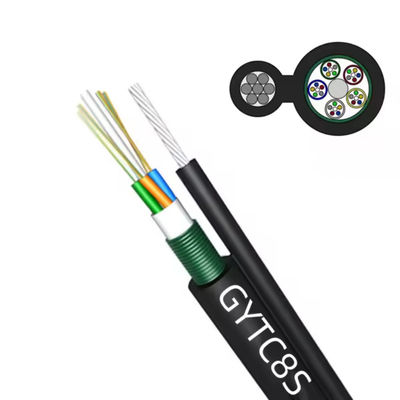 24 Core Figure 8 Fiber Optic Cable GYTC8S ISO9001 Self Supporting Aerial