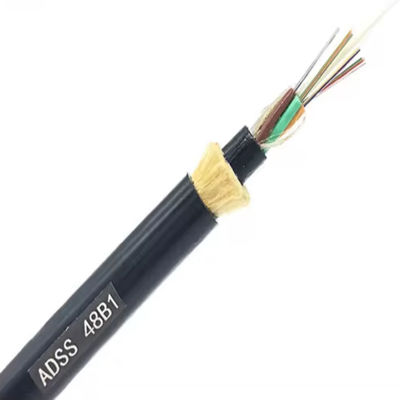 ADSS áo khoác kép chế độ đơn tự hỗ trợ 24 lõi 48 lõi cáp sợi quang G652D cho không