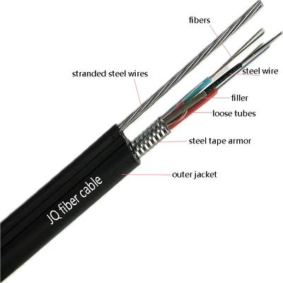 LSZH PE ngoài vỏ trên không Cáp quang sợi bọc thép màu đen