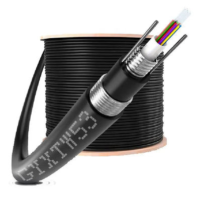 Cáp quang sợi trên không GYXTW 4-24 lõi chế độ đơn G652D 8.0mm Cáp OD để đặt trên không với sức mạnh dây thép 1MM