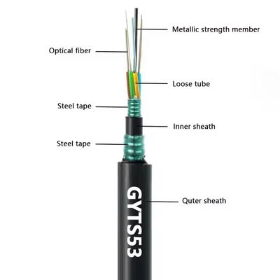 Nhà máy có hàng ngoài GYTS53-96 lõi cáp sợi quang đôi áo khoác G652D xuất xưởng cùng ngày