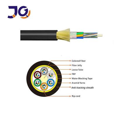 ADSS Single Jacket Aerial Fiber Optic Cable Single Mode Aramid Yarn Strength Outdoor Overhead Installation FTTx viễn thông