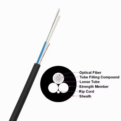 Hai FRP Aerial 12 Core ASU 80 Drop Cable Fiber Optic GYFFY ngoài trời FTTH Cable Giá nhà máy
