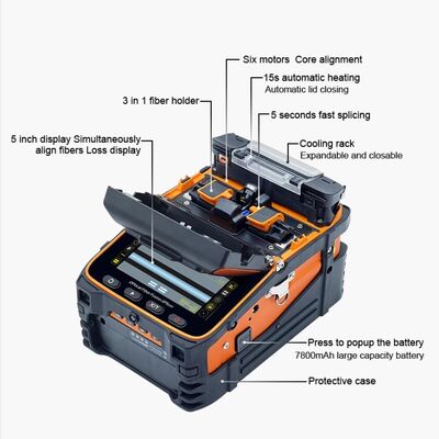 Máy hàn cáp quang AI 9 FTTH tự động, tổn hao thấp, độ chính xác cao