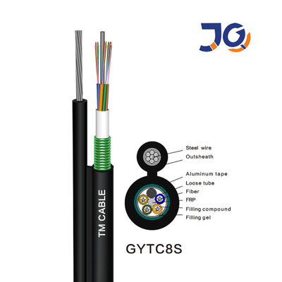 Jiqian trên cao ngoài trời 48 lõi hình ảnh 8 cáp quang sợi tự hỗ trợ hình ảnh bọc thép 8 cáp quang sợi GYTC8S