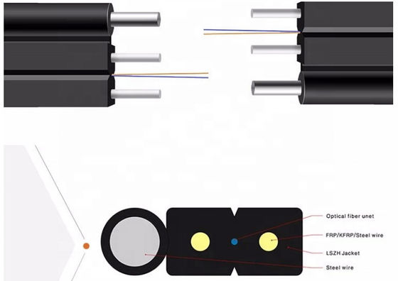 20kgs / km Cáp quang FTTH FRP FRP G657A1