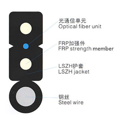 Cáp thả Ftth Gjyxfch G657 G652D ngoài trời Tự hỗ trợ