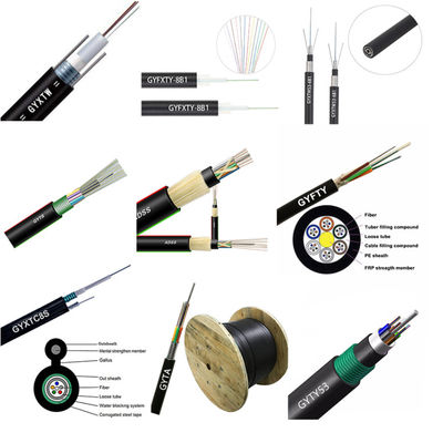 12 lõi GYTC8S Sợi Hình 8 Ứng dụng trên không của cáp Thép bọc thép