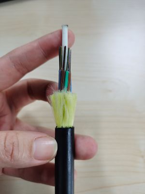 Áo khoác đơn trên đầu Tất cả điện môi tự hỗ trợ ADSS Kéo dài 200m 12 24 48 Cáp quang Fibra lõi