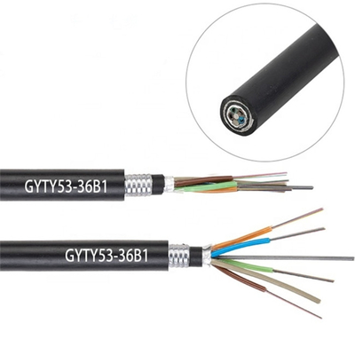 Cáp quang trong nhà GYTA53 Tự hỗ trợ lõi 12/24/48 trên đầu