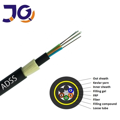 Cáp truyền thông ADSS Kéo dài 100m 200m 300m 6 8 12 16 24 36 48 Core G652D Cáp quang 1km